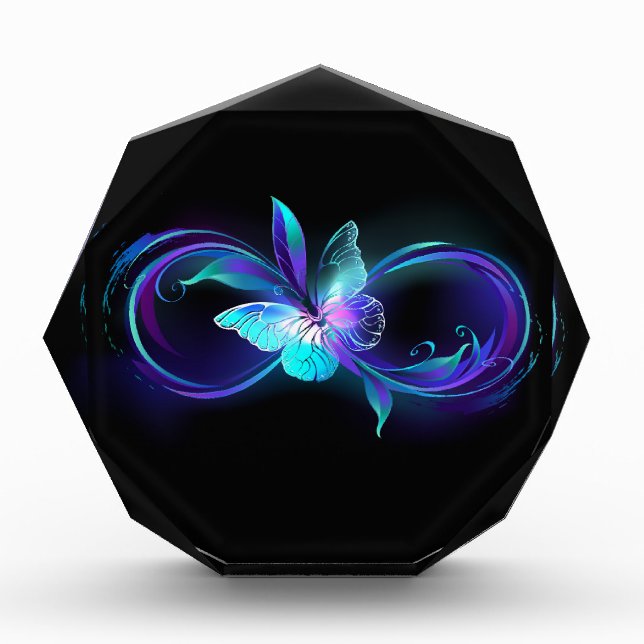 Glowing Infinity with Magic Butterfly Acrylic Award (Front)