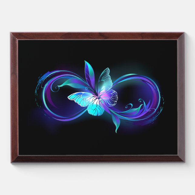 Glowing Infinity with Magic Butterfly Award Plaque (Horizontal)