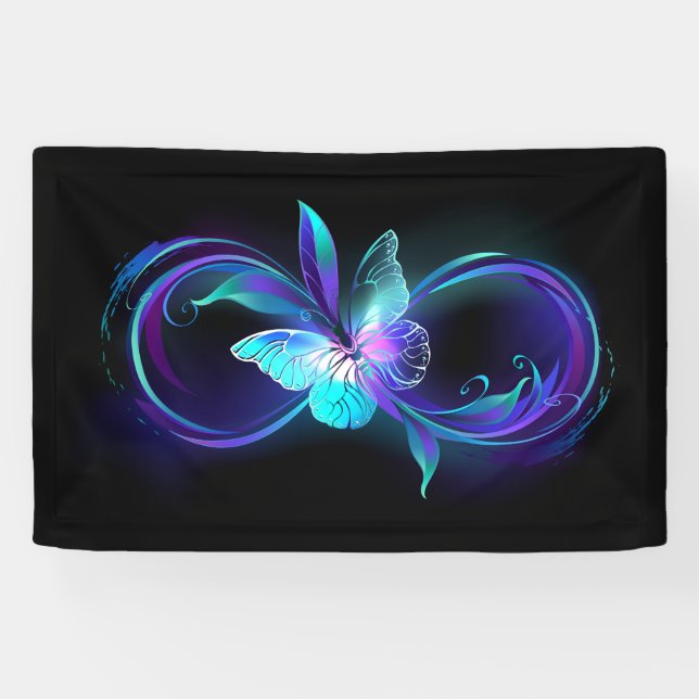 Glowing Infinity with Magic Butterfly Banner (Horizontal)
