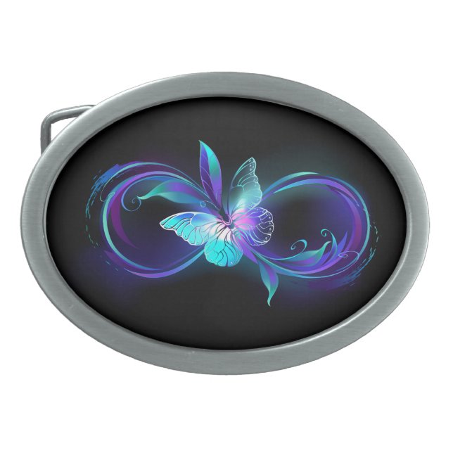 Glowing Infinity with Magic Butterfly Belt Buckle (Front)