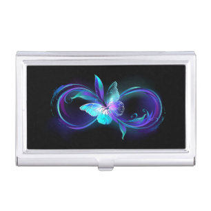 Glowing Infinity with Magic Butterfly Business Card Case