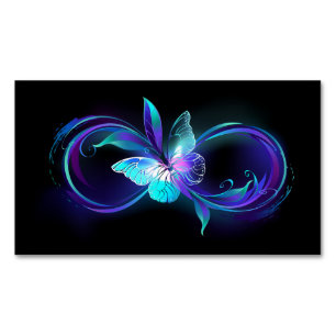 Glowing Infinity with Magic Butterfly Business Card Magnet