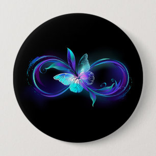 Glowing Infinity with Magic Butterfly Button