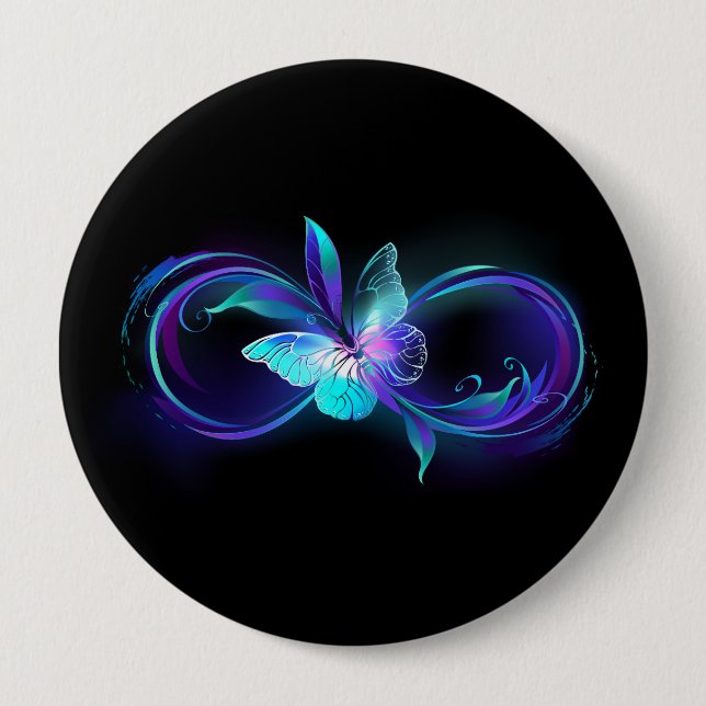 Glowing Infinity with Magic Butterfly Button (Front)