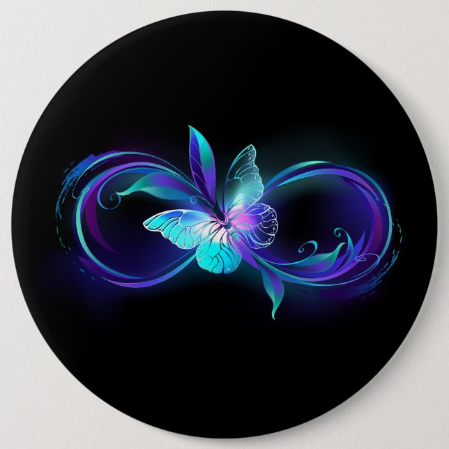 Glowing Infinity with Magic Butterfly Button (Front)