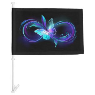 Glowing Infinity with Magic Butterfly Car Flag
