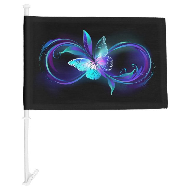 Glowing Infinity with Magic Butterfly Car Flag (Front)