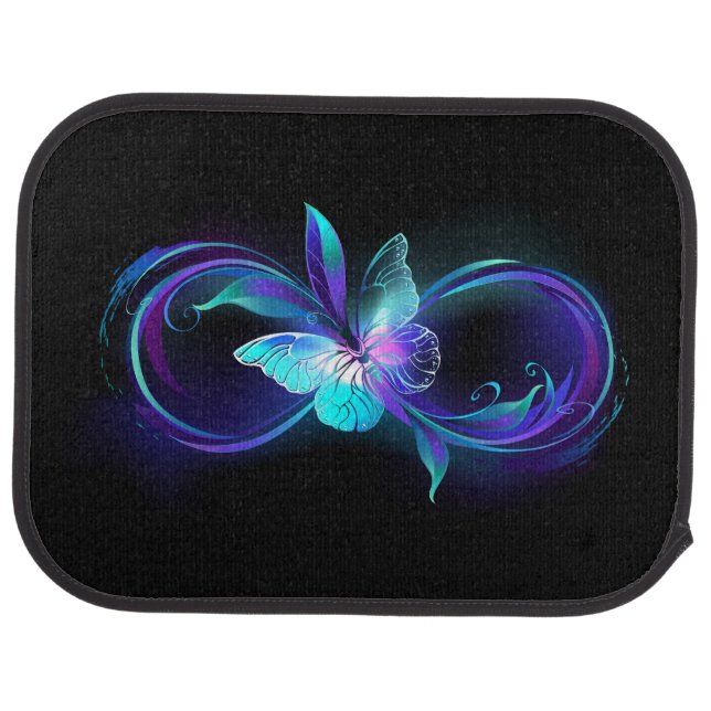 Glowing Infinity with Magic Butterfly Car Floor Mat (Rear)