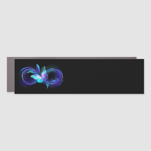 Glowing Infinity with Magic Butterfly Car Magnet (Front)