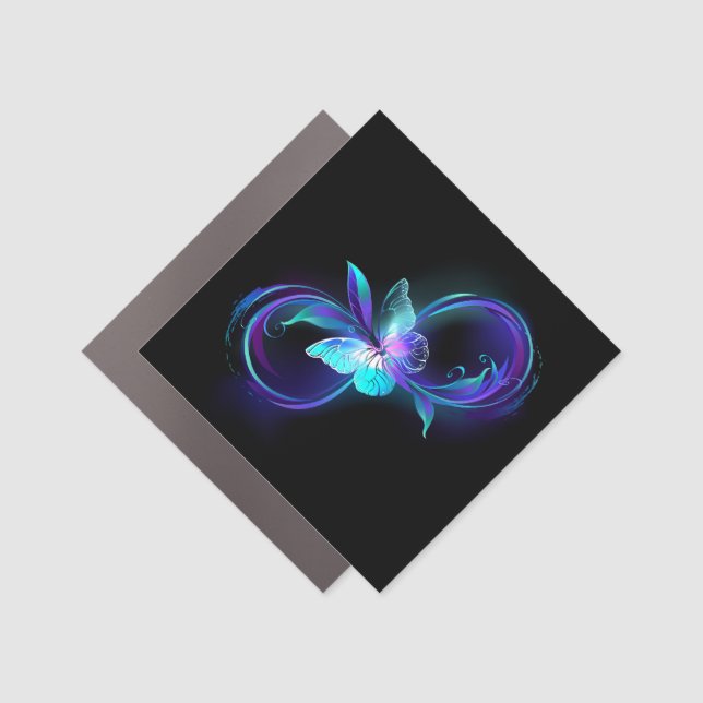 Glowing Infinity with Magic Butterfly Car Magnet (Front)