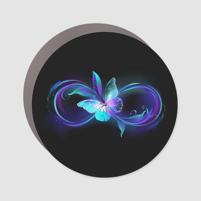 Glowing Infinity with Magic Butterfly Car Magnet (Front)