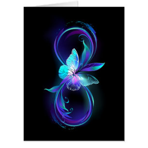 Glowing Infinity with Magic Butterfly Card