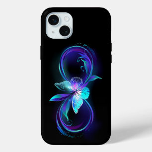 Glowing Infinity with Magic Butterfly iPhone 15 Plus Case