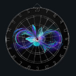 Glowing Infinity with Magic Butterfly Dart Board<br><div class="desc">Infinity symbol with magical,  purple glowing butterfly with transparent wings,  on black background. Glowing butterfly.</div>