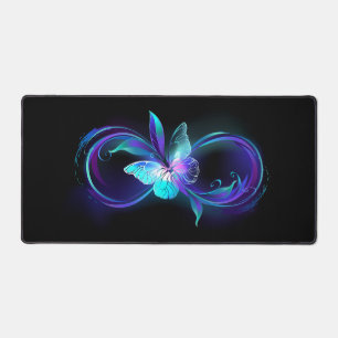 Glowing Infinity with Magic Butterfly Desk Mat