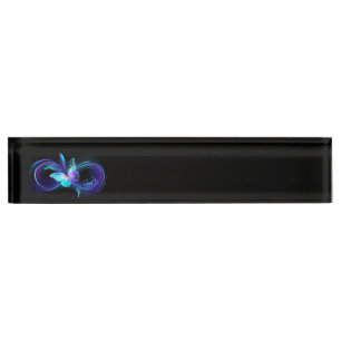 Glowing Infinity with Magic Butterfly Desk Name Plate