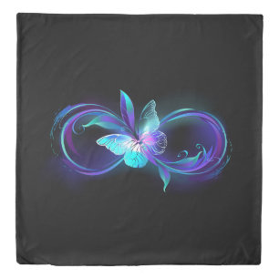 Glowing Infinity with Magic Butterfly Duvet Cover