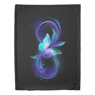 Glowing Infinity with Magic Butterfly Duvet Cover