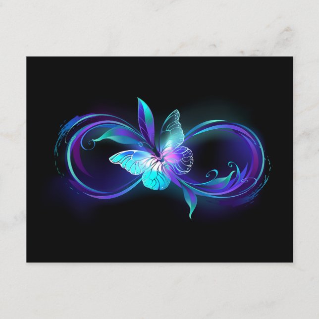 Glowing Infinity with Magic Butterfly Enclosure Card (Front)