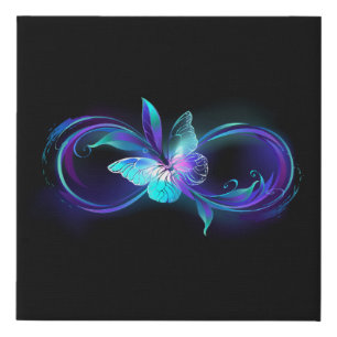 Glowing Infinity with Magic Butterfly Faux Canvas Print