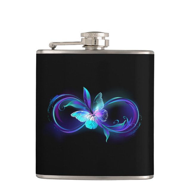 Glowing Infinity with Magic Butterfly Flask (Front)
