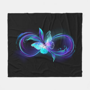 Glowing Infinity with Magic Butterfly Fleece Blanket