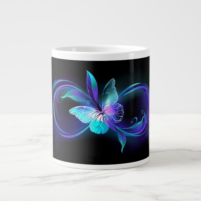 Glowing Infinity with Magic Butterfly Giant Coffee Mug (Front)
