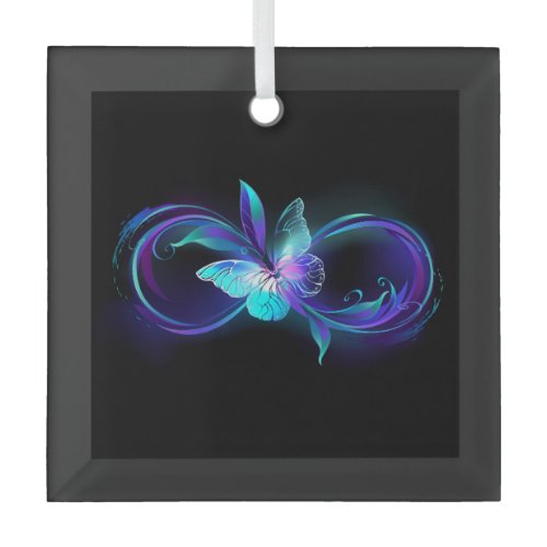 Glowing Infinity with Magic Butterfly Glass Ornament