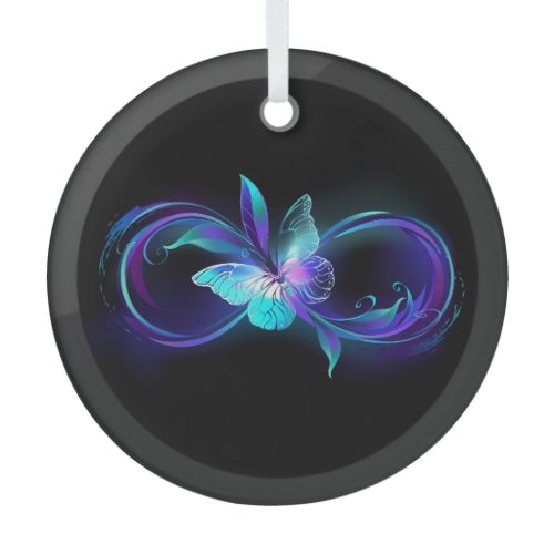 Glowing Infinity with Magic Butterfly Glass Ornament
