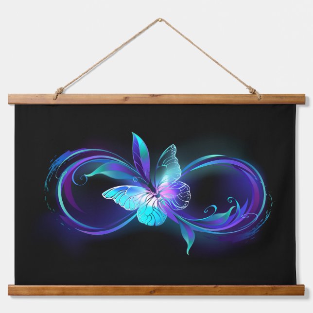Glowing Infinity with Magic Butterfly Hanging Tapestry (Front)