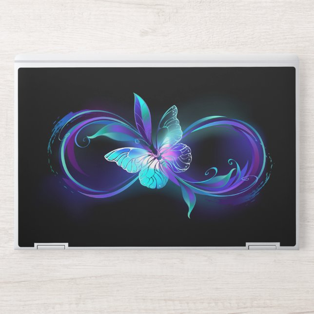 Glowing Infinity with Magic Butterfly HP Laptop Skin (Front)