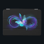 Glowing Infinity with Magic Butterfly iPad Mini Cover<br><div class="desc">Infinity symbol with magical,  purple glowing butterfly with transparent wings,  on black background. Glowing butterfly.</div>