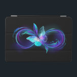 Glowing Infinity with Magic Butterfly iPad Mini Cover<br><div class="desc">Infinity symbol with magical,  purple glowing butterfly with transparent wings,  on black background. Glowing butterfly.</div>