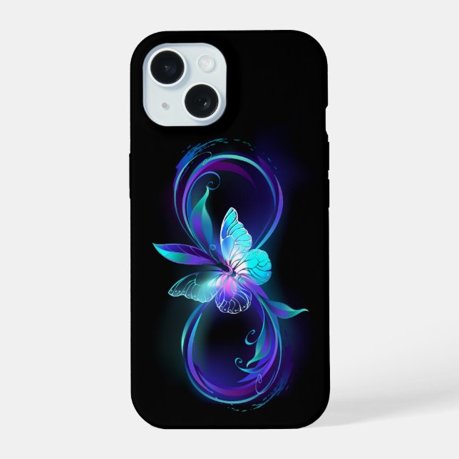 Glowing Infinity with Magic Butterfly Iphone Case (Back)