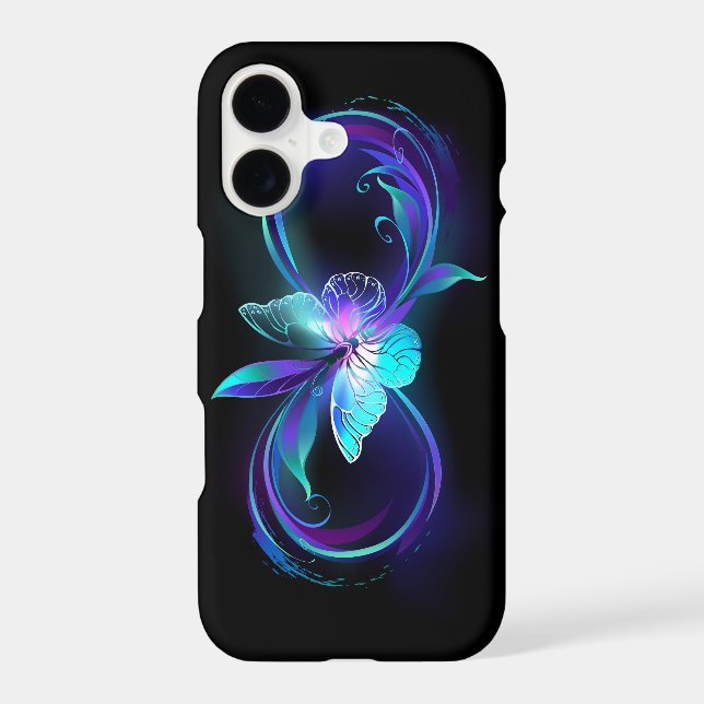 Glowing Infinity with Magic Butterfly Iphone Case (Back)