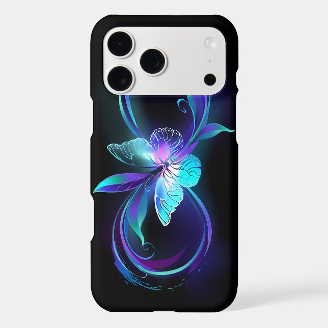 Glowing Infinity with Magic Butterfly Iphone Case (Back)