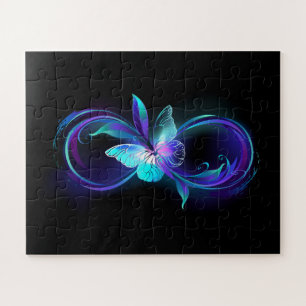 Glowing Infinity with Magic Butterfly Jigsaw Puzzle