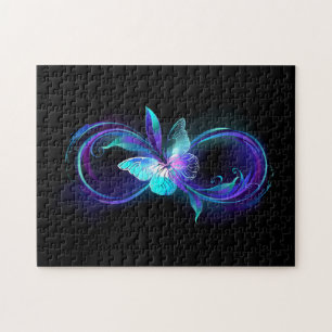 Glowing Infinity with Magic Butterfly Jigsaw Puzzle