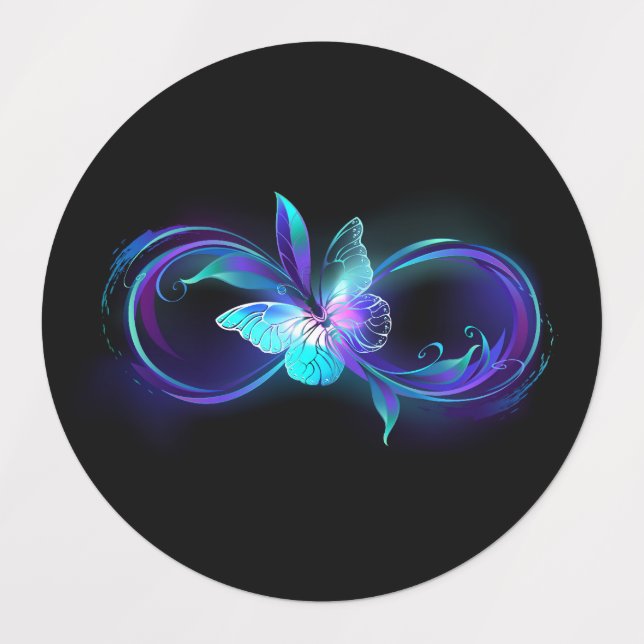 Glowing Infinity with Magic Butterfly Labels (Design 1)