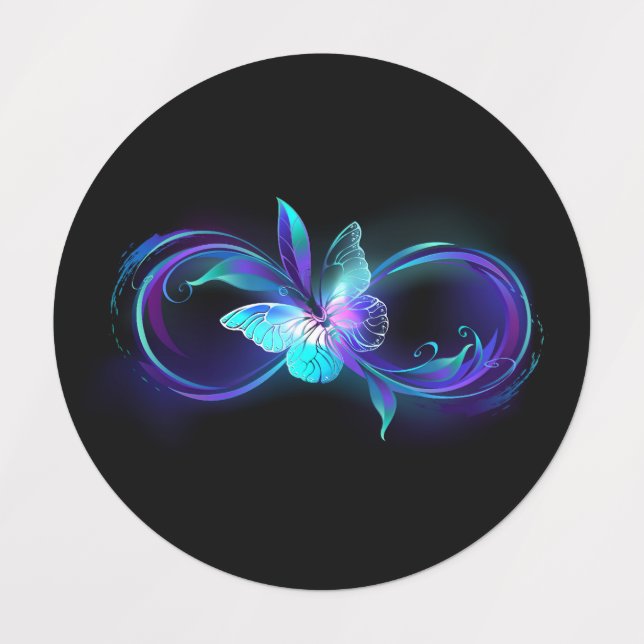 Glowing Infinity with Magic Butterfly Labels (Design 1)