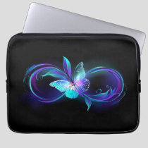 Glowing Infinity with Magic Butterfly Laptop Sleeve