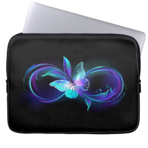 Glowing Infinity with Magic Butterfly Laptop Sleeve