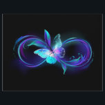 Glowing Infinity with Magic Butterfly Letterhead<br><div class="desc">Infinity symbol with magical,  purple glowing butterfly with transparent wings,  on black background. Glowing butterfly.</div>