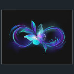 Glowing Infinity with Magic Butterfly Letterhead<br><div class="desc">Infinity symbol with magical,  purple glowing butterfly with transparent wings,  on black background. Glowing butterfly.</div>