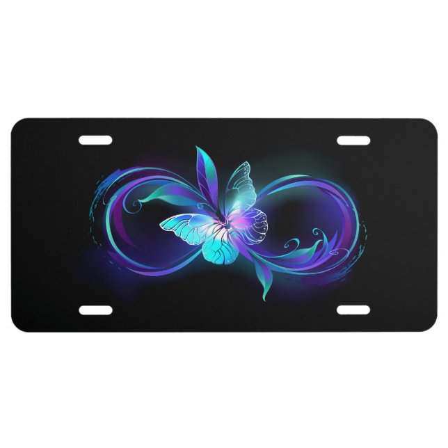 Glowing Infinity with Magic Butterfly License Plate (Front)