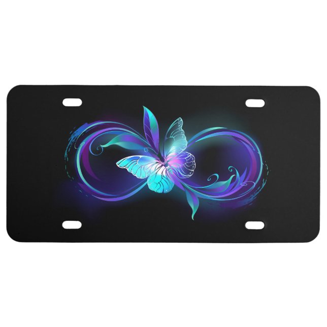 Glowing Infinity with Magic Butterfly License Plate (Front)