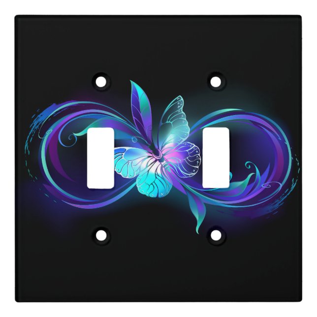 Glowing Infinity with Magic Butterfly Light Switch Cover (Front)