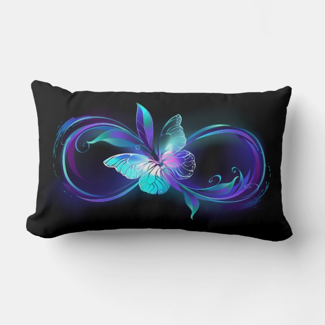 Glowing Infinity with Magic Butterfly Lumbar Pillow (Front)