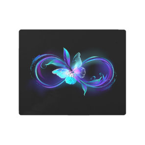 Glowing Infinity with Magic Butterfly Metal Print