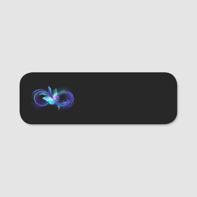 Glowing Infinity with Magic Butterfly Name Tag (Front)